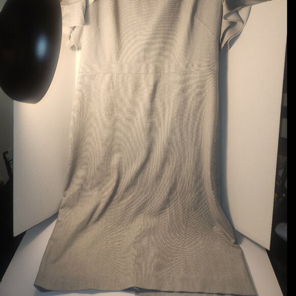 Banana Republic Dress with Layered Sleeves Light Gray Long Women's Size 18 - Picture 2 of 10